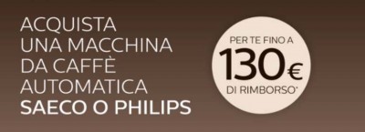 Promozione Philips Saeco: Rimborso fino a €130