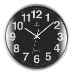 Lowell Justaminute 00816 Orologio da parete in quarzo Cerchio Nero, Cromo