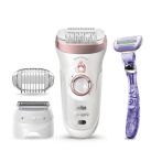 Braun Silk-épil 9 9-870, Epilatore Donna Bianco/Oro Rosa Per Una Rimozione Duratura Dei Peli