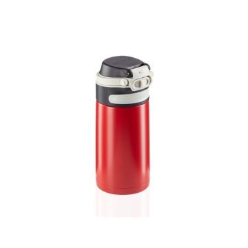 Leifheit 03245 tazza da viaggio 350 ml Nero, Rosso Acciaio inossidabile , 128085