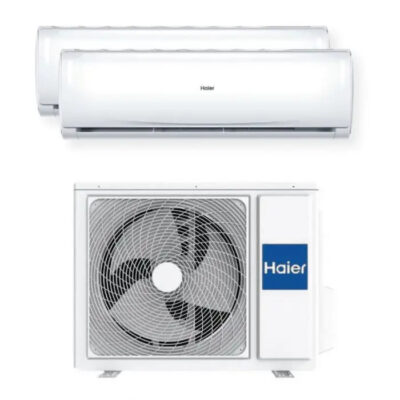 Haier Flair Condizionatore Fisso Dual Split 9000 + 9000 Btu H2U14TAA 2 Unità Interne e 1 Esterna